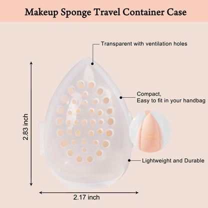 Real Perfection Makeup Sponge Set Blender Sponges, Latex-Free Beauty Makeup Sponges 7 pcs with 1 Travel Container Case for Blending Foundation Liquid Cream and Powder (Beige)